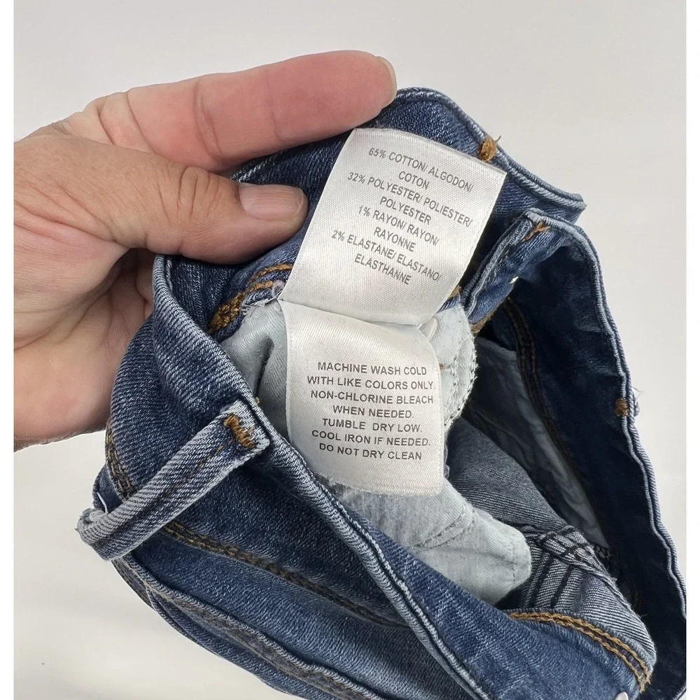 Hudson Jeans Mens 28 Bootcut Blue Distressed Flap Pocket NWM176ZP2 VARC Wash
